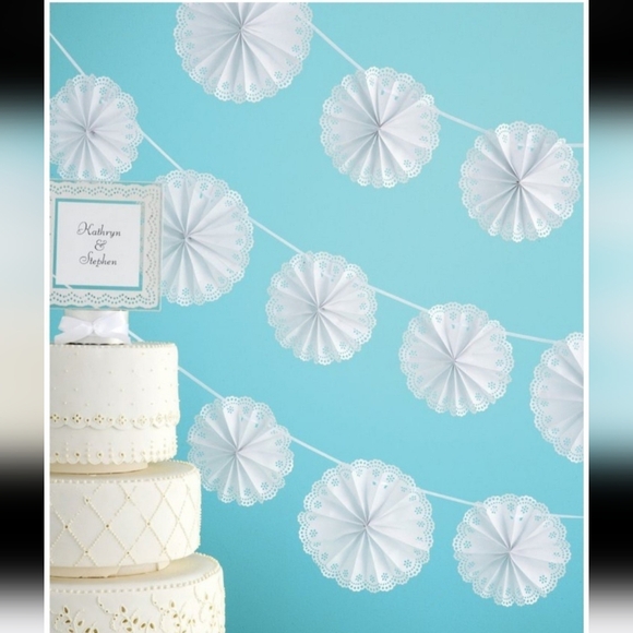 Martha Stewart Doily Lace Garlands Set of 2 NEW - Picture 5 of 5